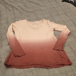 Gradient Long Sleeve Top in Pink and Maroon Size L!